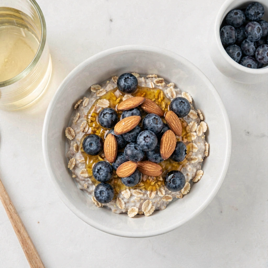 Bowl de avena y arándanos